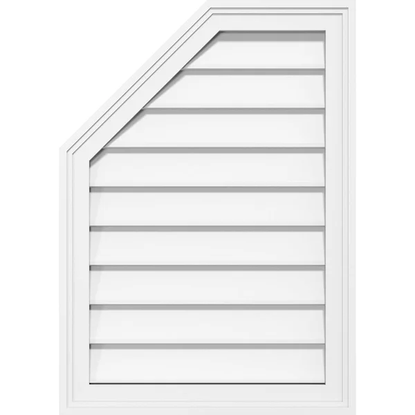 Ekena Millwork GVPOL36X3602SN 36x22W x 36x22H Octagonal Surface Mount PVC Gable Vent: Non-Functional, w/ 2x22W x 1-1/2x22P Brick