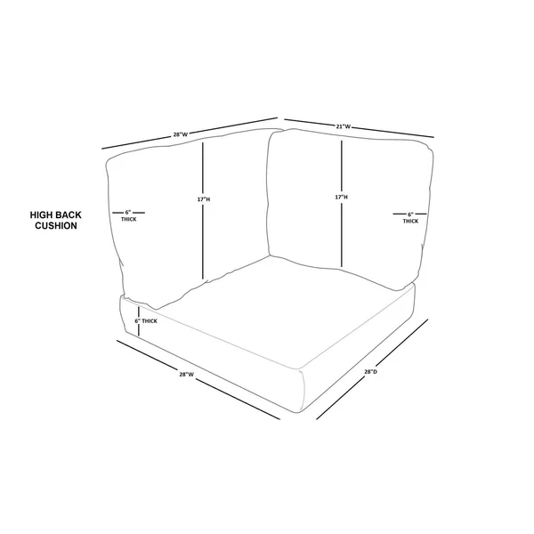 TK Classics High Back Cushion Set for VENICE-03b in Spa