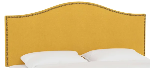 Skyline Furniture Linen French Yellow Nail Button Headboard (Full)