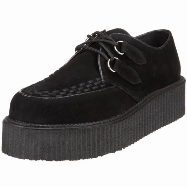 Demonia - V-CREEPER-502S 9, Black Vegan Suede