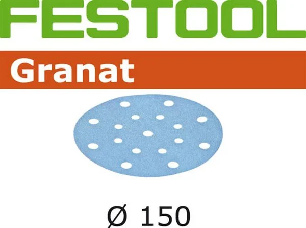 Festool Abrasive Granat 6x22 Dia - 320 Grit, 100 Pack 496985