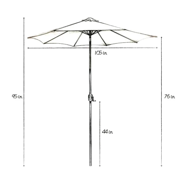 Davee Furniture 9ft Round Outdoor Market Patio Umbrella with Tilt - Easy Crank Lift, Tan Color