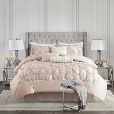 Willa Arlo Interiors Benjamin Comforter Set Size: Full Comforter + 6 Additional Pieces - Color: Blush