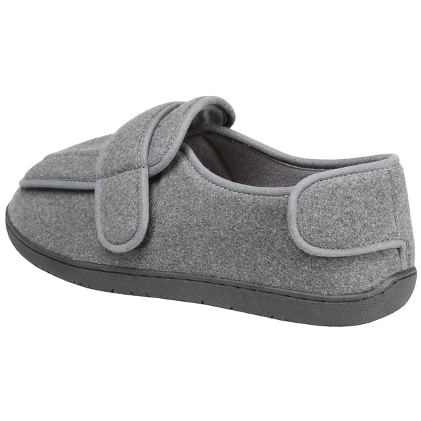 Foamtreads Men's Extra-Depth Wool Slippers for Swollen Feet, Size: 10, Gray