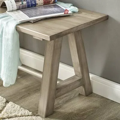 Falone Solid Wood Bench Gracie Oaks Color: Antique White, Size: 17'' H x 16'' W x 45'' D