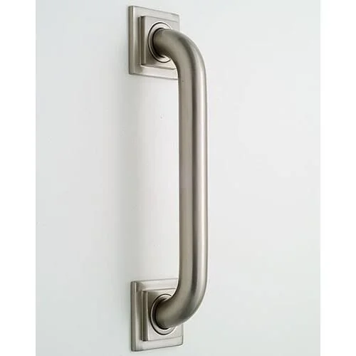 Jaclo 2724-SB Grab Bar with Contemporary Square/Diamond FLANGE - Satin Brass, 24x22