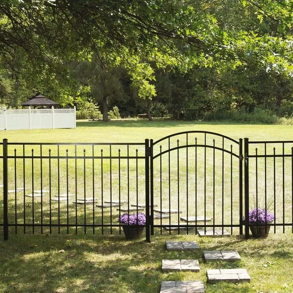 Freedom Standard Concord 4-ft H x 6-ft W Black Aluminum Flat-Top Erosion Fence Panel, 73002310