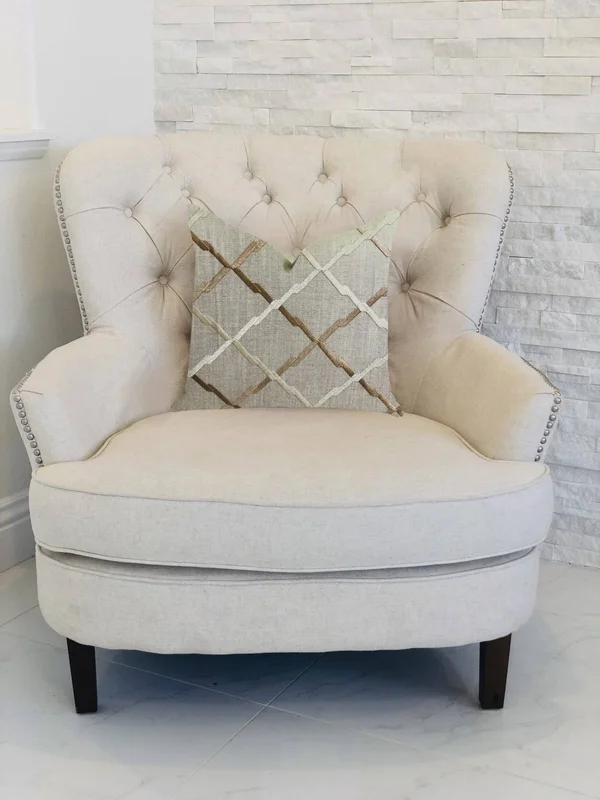Plutus Urban Square Brown and Beige Luxury Throw Pillow 16x22L x16x22W