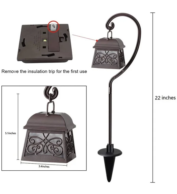 Smartyard 22 inch Hanging Solar Lights Multipurpose Shepherd Hook 4-Pack
