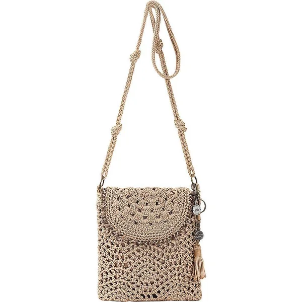 The Sak Sayulita Crochet Flap Crossbody Bamboo