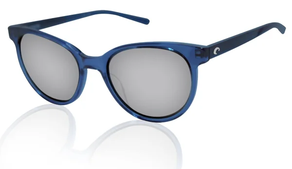 Costa Isla Sunglasses Shiny Deep Teal Crystal - Gray Silver Mirror 580G