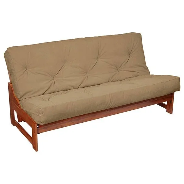 Humble and Haute Gel Pocket Coil Queen Size 10-Inch Khaki Suede Futon Mattress - Beige