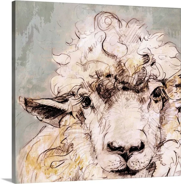 Sheep, Large Solid-Faced Canvas Wall Art Print, Great Big Canvas