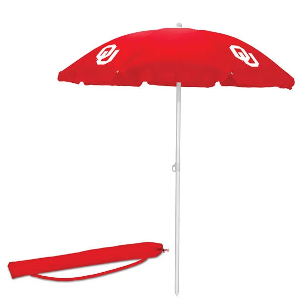 Picnic Time Oklahoma Sooners Portable Beach Umbrella, Red