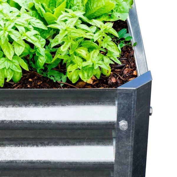 EarthMark High Galvanized Steel Raised Garden Bed - Silver