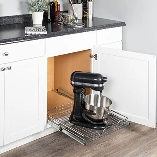 Richards Homewares 220110 Chrome One Tier 20x22W x 21x22D - Slide Out Kitchen Cabinet