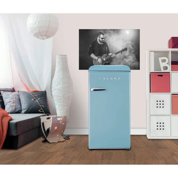 Galanz Glr33mber10 Retro Refrigerator, 3.3 Cu ft, Blue