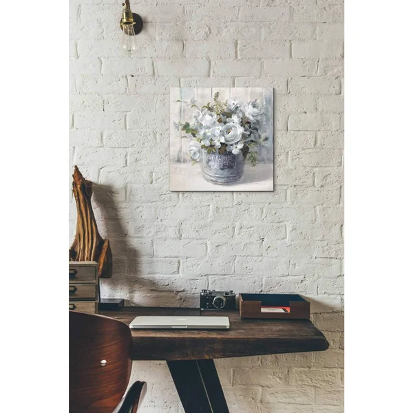 Epic Graffiti &Garden Blooms I Blue Crop& by Danhui Nai - Canvas Wall Art, 26x22x26x22