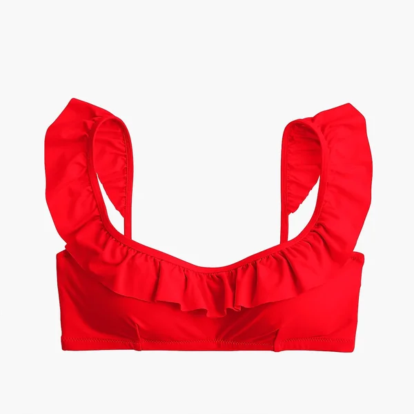 J.Crew Womens Ruffle Bikini Top (Size Small)