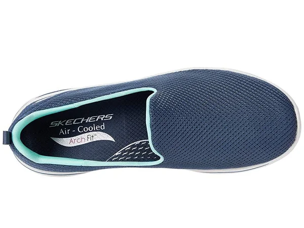 Skechers Women's GOwalk Arch Fit - Grateful Slip-On Walking Shoes - Blue, 5.5