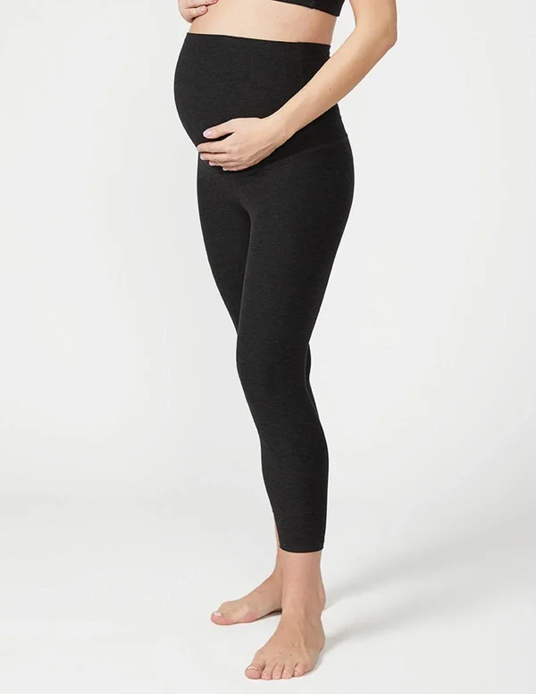 Beyond Yoga Maternity Empire Waisted Capri Leggings Darkest Night - Women's, Size: XS, Black