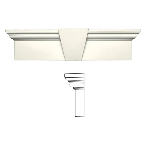 Builders Edge 9H in. Flat Panel Window Header with Keystone Parchment