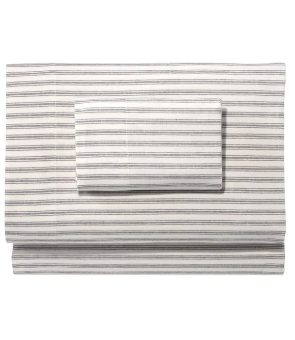 Ultrasoft Comfort Flannel Sheet Set, Stripe Gray Queen Size, L.L.Bean