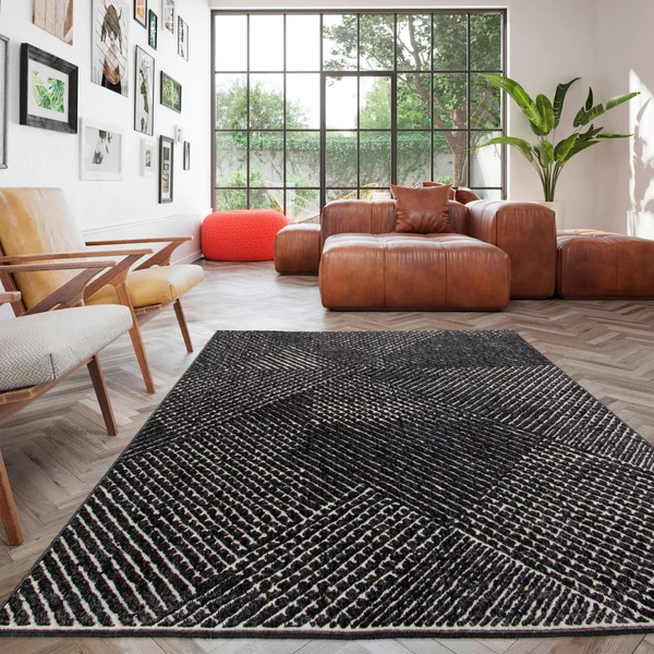 Whitaker Abstract Area Rug - 2&7x22 x 7& Runner - Navy Blue