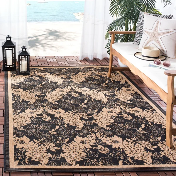 Safavieh Courtyard Area Rug CY6582 Black, Natural, 6& 7x22 x 6& 7x22 Round