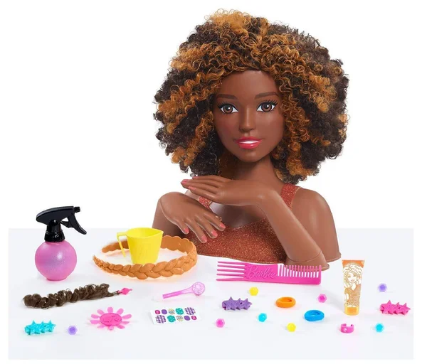 Barbie Color & Style Deluxe Styling Head - Curly Hair - Black