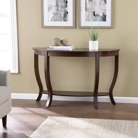 Southern Enterprises Arkia Demilune Console Table, Brown