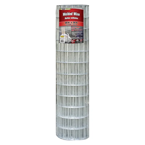 Yardgard 48 inch by 50 Foot 12.5 Gauge 4 inch by 2 inch Mesh Galvanized Welded WIRE, Silver