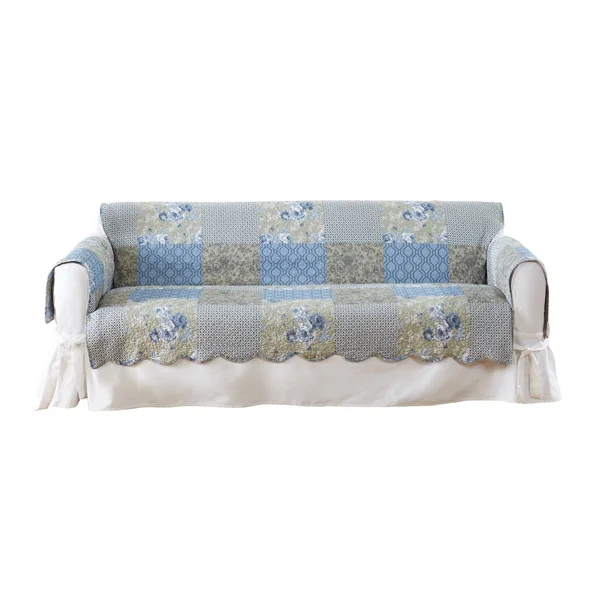 Sure Fit Heirloom Printed Patchwork Sofa Cover, Blue