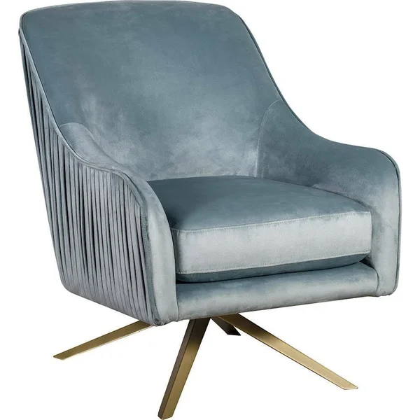 Elle Decor Jolie Swivel Lounge Chair Seaglass Blue