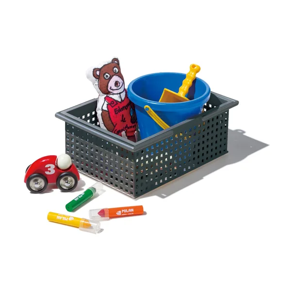 Like-it Stacking Plastic Storage Organizer Basket Tote - Gray (6 Pack)