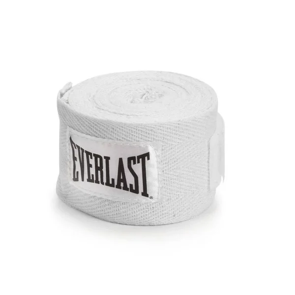 Everlast Elite Pro Style Black Boxing Gloves & 120 inch Cotton Hand Wrap, White
