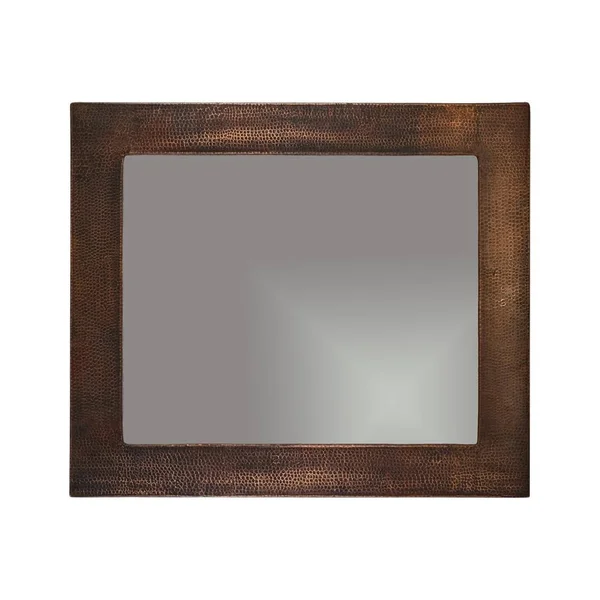 Premier Copper Products 36 Hand Hammered Rectangle Copper Mirror MFREC3631