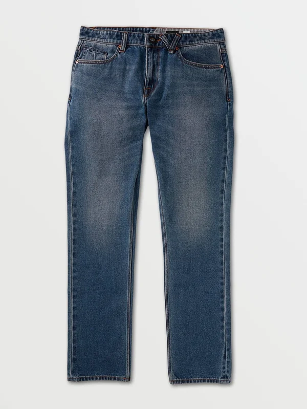 Volcom Vorta Slim Fit Jeans Men's Denim - Middle Broken Blue, Size 36