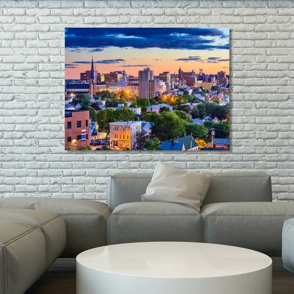Picture Perfect International Portland - Maine, USA Downtown Skyline Giclee Print Canvas Wall Art, 30 Inches x 40 Inches x 1.5 In