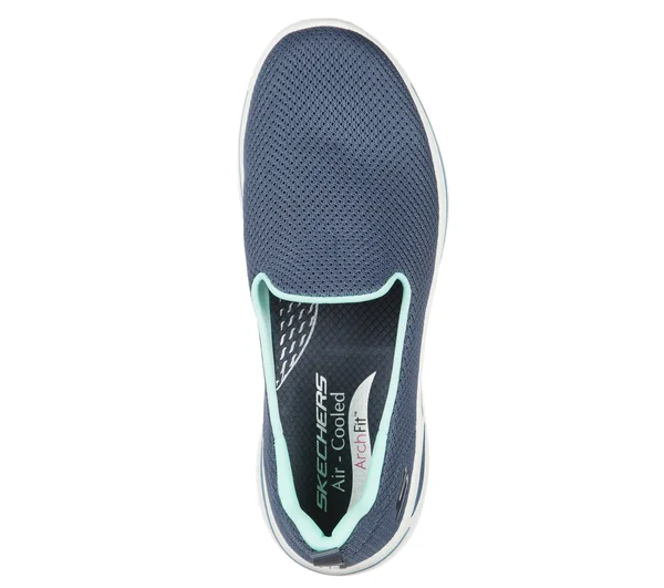 Skechers Women's GOwalk Arch Fit - Grateful Slip-On Walking Shoes - Blue, 5.5