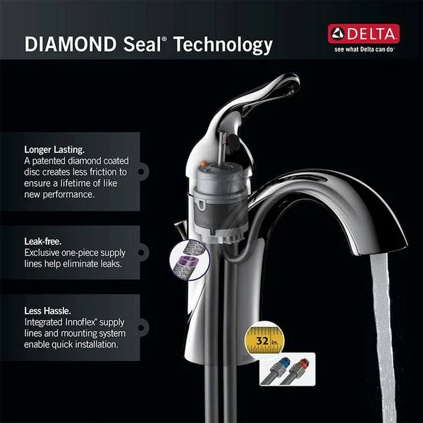 Delta 4297-DST Cassidy Single Handle Kitchen Faucet with Spray - Chrome