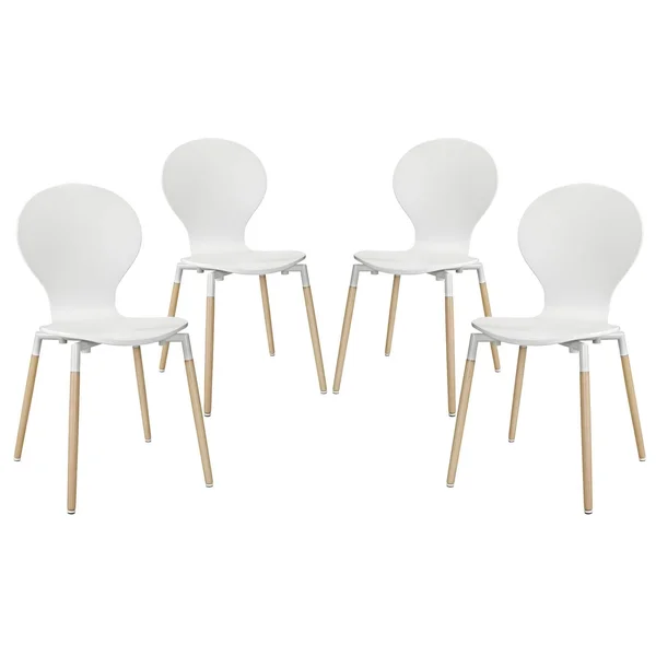 Modway Path Dining Chair - Set of 4, Red
