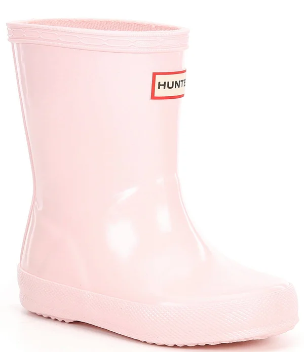 Hunter Pink Rain Boots - Original Kids First Classic Gloss Rain Boots - Size US 2