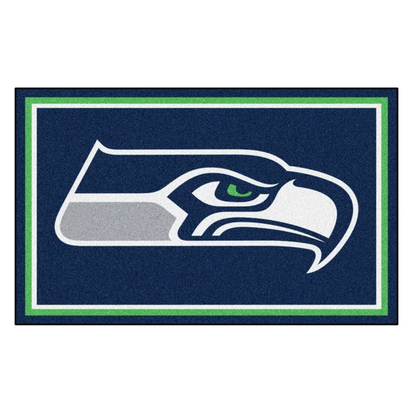 Fanmats Seattle Seahawks Floor Rug - Blue/White/Grey, 4& x 6&