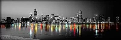iCanvas &Color Pop Reflection in Lake Michigan&& by Panoramic Images (12x22 x 36x22 x 0.75x22 (3pc) - Includes Hardware) - Blue
