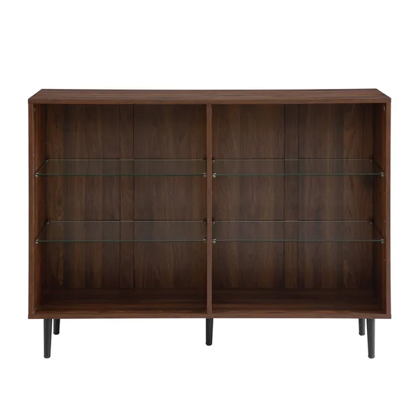 34x22 4 Shelf Mid Century Modern Bookshelf Dark Walnut - Saracina Home