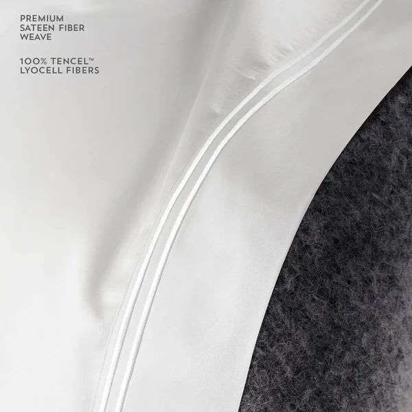 PureCare Luxury Tencel Bed Sheet Set Mattresses 18x22 Deep Twin XL White - Split Cal-King - Dove Gray
