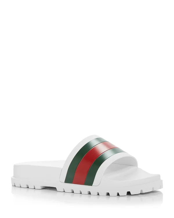 Gucci Web Slide Sandal White