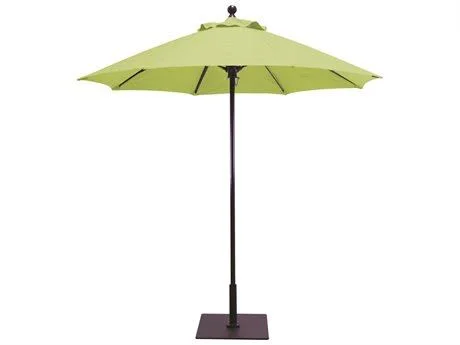 Galtech Quick Ship Commercial 7.5 Foot Aluminum Octagon Push Up Lift Umbrella White - Sunbrella Canvas - 725-WH-51