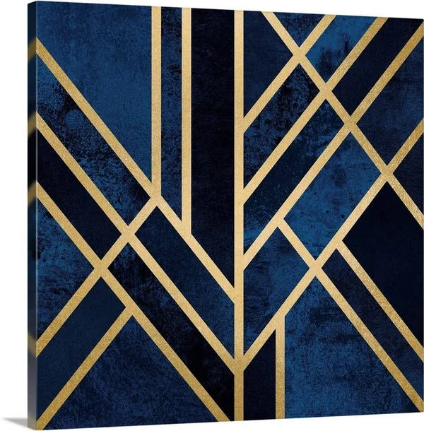Art Deco Midnight - Canvas Wall Art, 16x16, Great Big Canvas